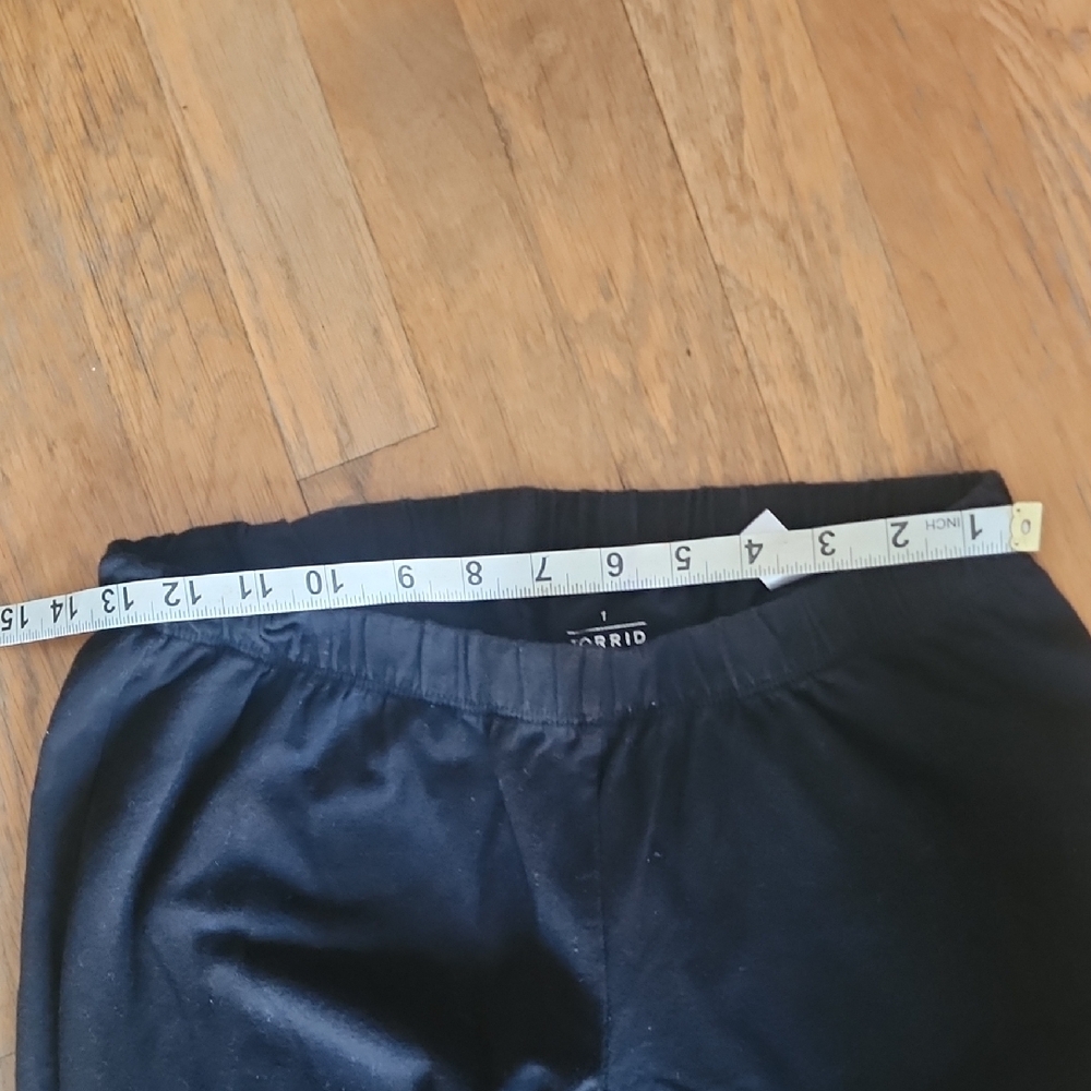 Torrid Black Cotton And Spandex Leggings with White Stripes Size 1 - Picture 11 of 14